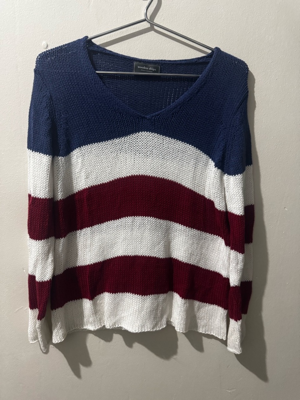 Wooden Ships Americana V Cotton Sweater size XS/Small - Picture 2 of 9